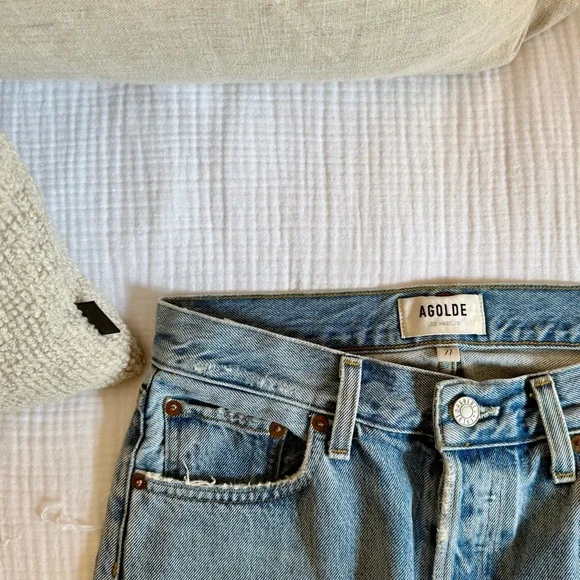 Agolde 90s Pinch Waist High Rise Jean in Soundwave - Picture 6 of 7